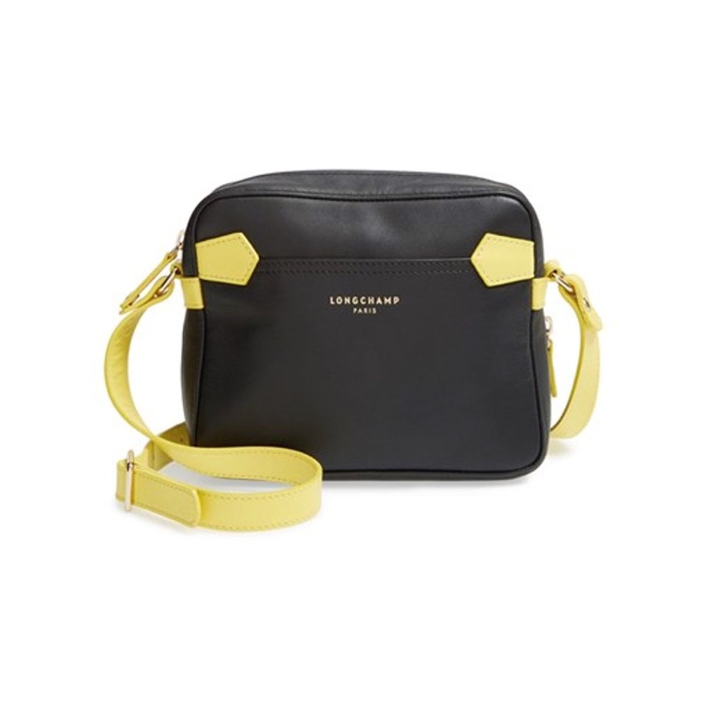 Longchamp Black and Yellow Crossbody Bag